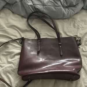 Cheery coloured hobo bag. Shoulder and cross body strap